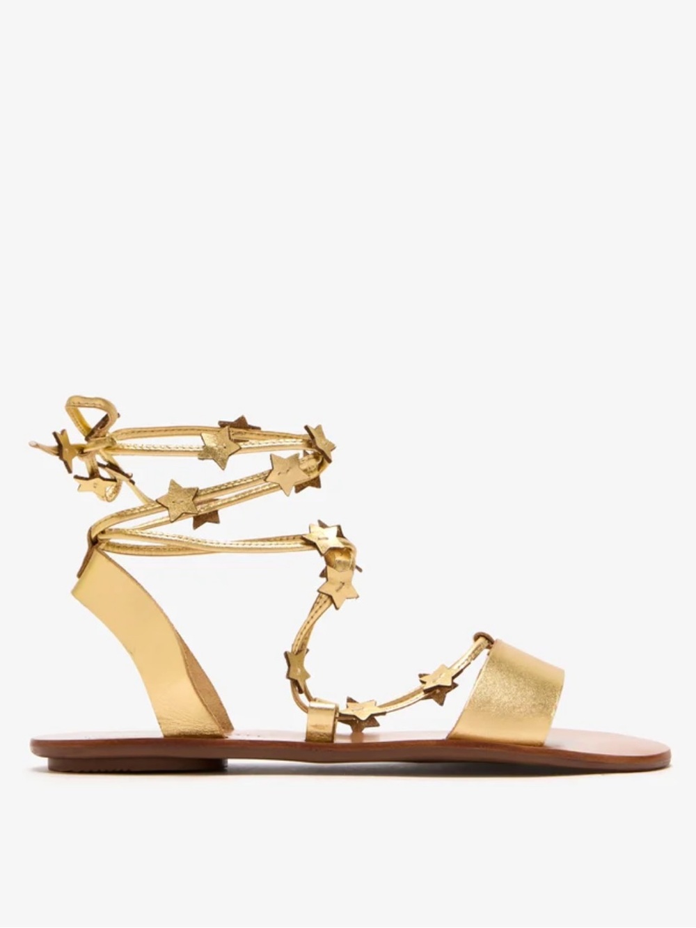 Loeffler Randall Starla Gold Wrap Sandal Stars, size 7